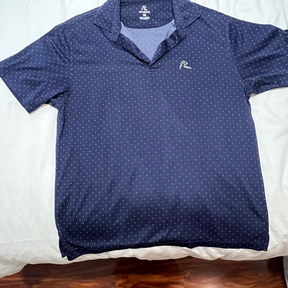 Men’s Rhoback Navy Blue Polka Dot Polo Shirt